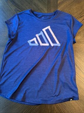 adidas Blue Short Sleeve Logo Tee for Kids